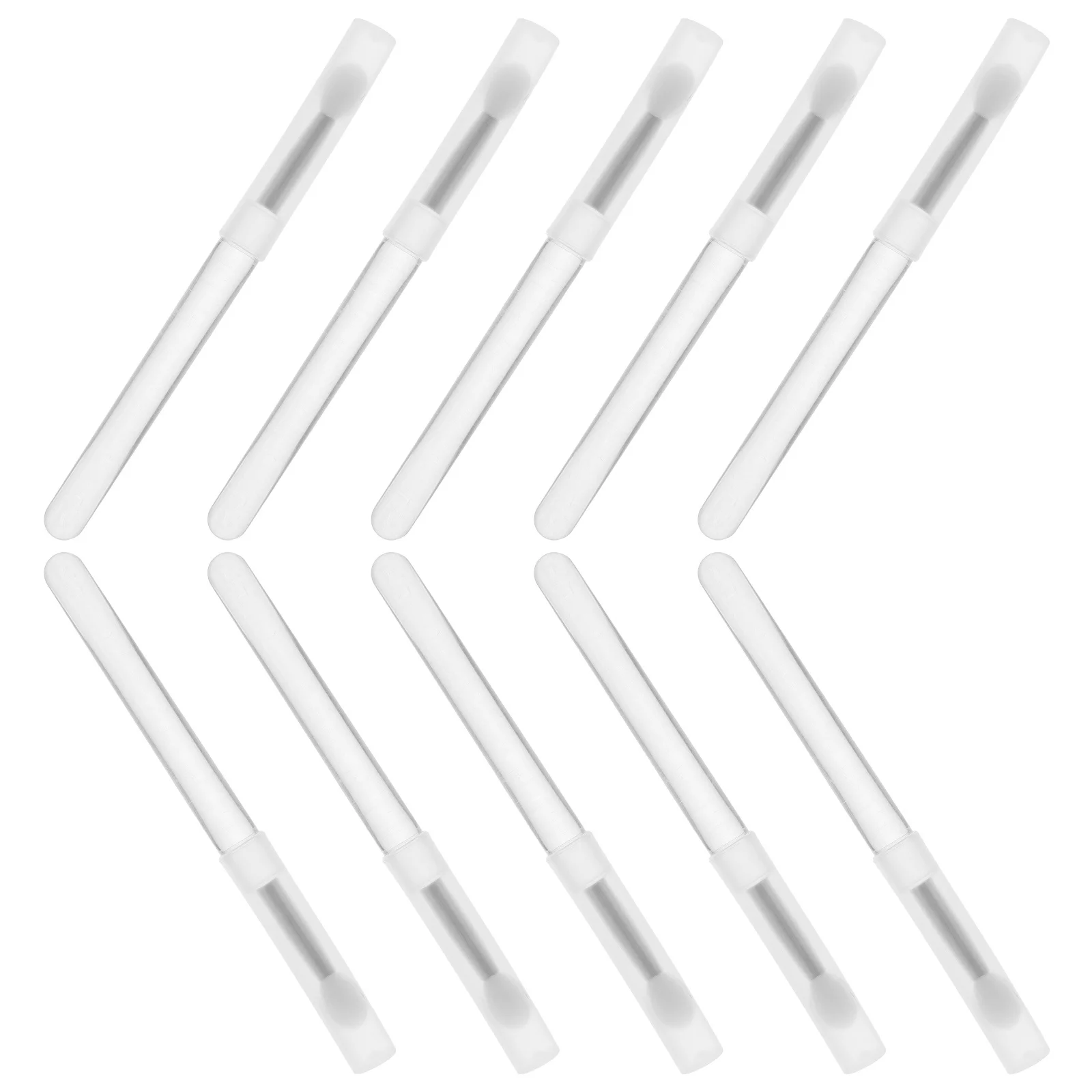 Ensemble de 10 pinceaux à lèvres en silicone, mini, portables, avec capuchon, poils doux, application précise pour rouge à lèvres, brillant à lèvres, baume à lèvres, maquillage