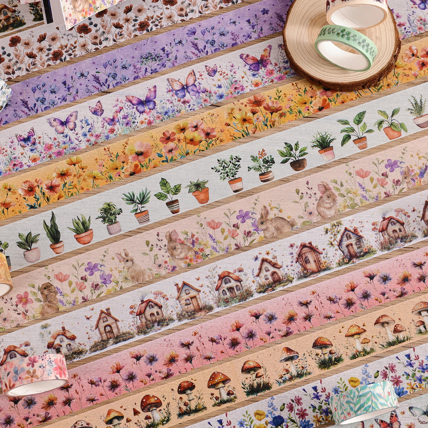 27 Rolls Vintage Washi Tape Set, Floral Butterfly Forest Mushroom Botanical Flower Writable Decorative Tapes for Scrapbooking, J view 6