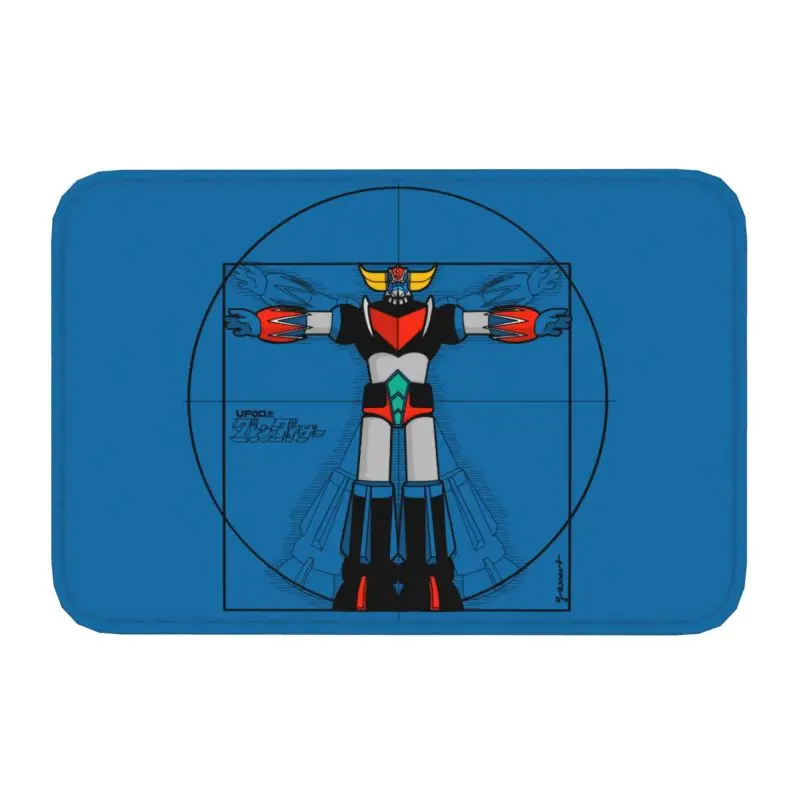 Personalized UFO Robot Grendizer Vitruvian Man Doormat Mat Anti-Slip Japanese Goldrake Anime Kitchen Bathroom Balcony Rug Carpet