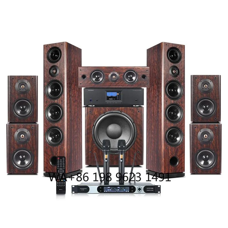 

7.1 Tower Home Theater System Wooden Surround Sound KTV Amplifier Support 3D 8K ATMOS DTS:X