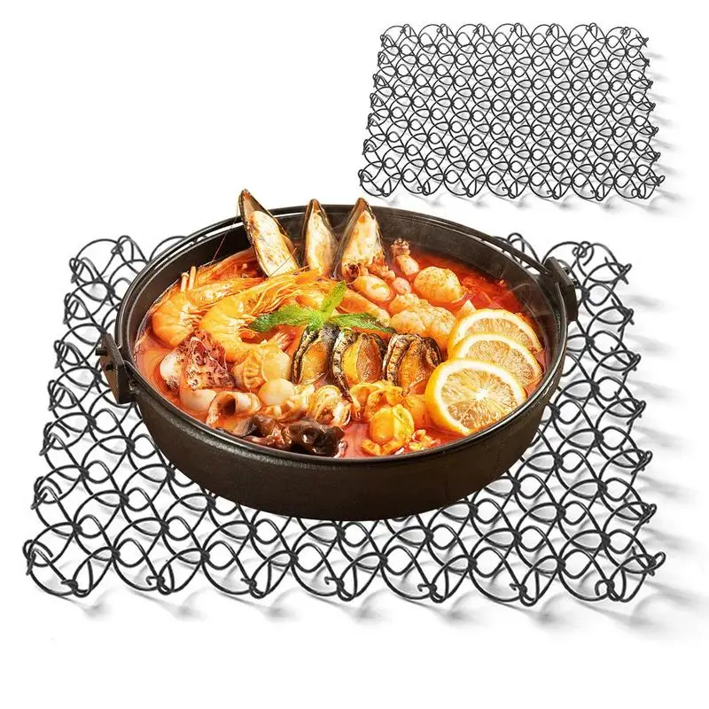 Metal Trivet Spring Spiral Trivet Stainless Steel Heat Resistant Bowl Mat Outdoor Camping Dish Mat Table Mat for Kitchen