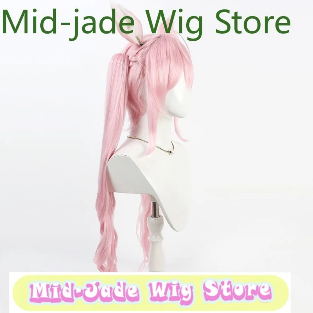 باروكات كوسبلاي هاكوي كويوري شعر مقسم مع ذيل حصان وأذنين مزدوجة + ذيل أنيمي لعبة الهالوين عرض الواقع الباروكات #2