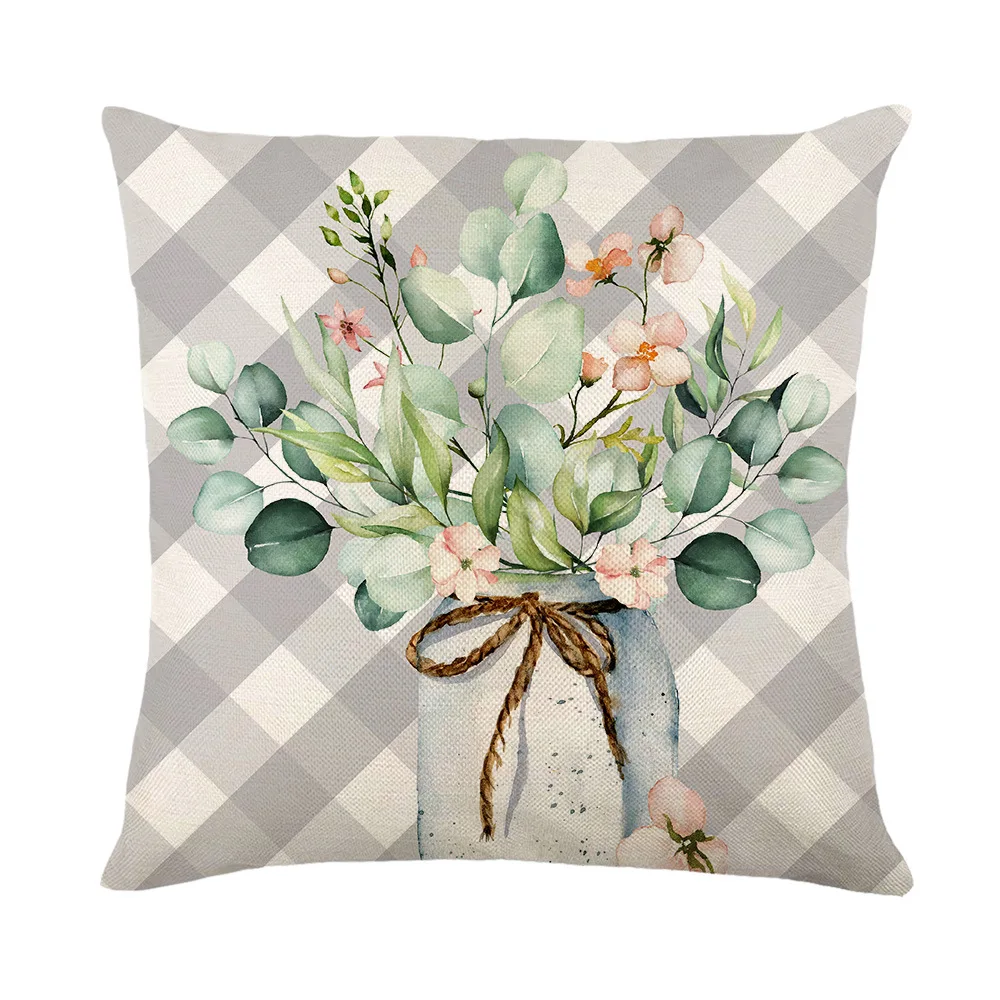 Home Deocrative Cushion Cover Spring Flower Printed Pillow Cover 45x45cm Pillows Pillowcase for Living Room Couch Decorations