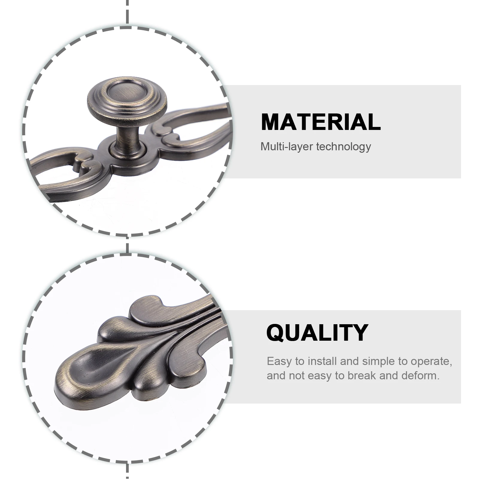 

2pcs Bronze Cabinet Pulls Wardrobe Handles Drawer Knobs European Vintage Style Home Decor Zinc Alloy Corrosion Resistant Easy