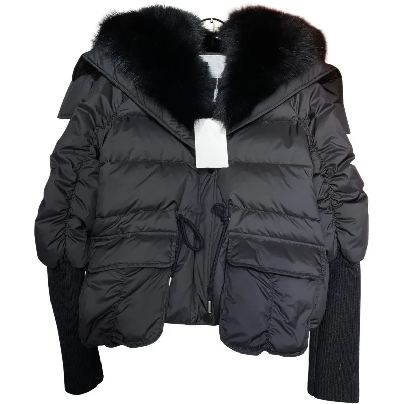 

New elegant winter collars senior big white goose down fill thin down jacket women winter clothes invierno 2022