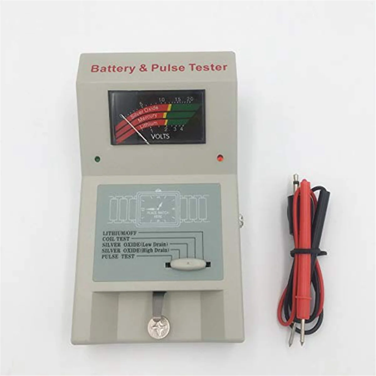 A9oP- Quartz Watch Battery Tester 1.5V 3V Button Cell Coil Watch Pulse Tester Analyzer Battery Tool