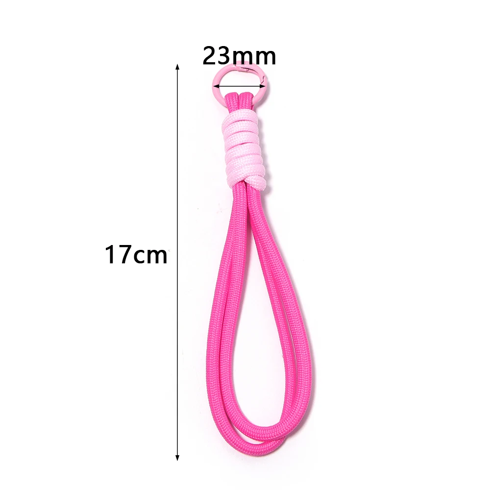 4pcs/lot 17cm Colorful Braided Lanyard Keychain Mobile Phone Anti Lost Knot Rope Strap Key Ring Car Key Holder Accessories