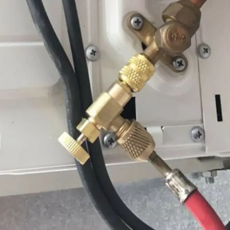 Adaptador de ar condicionado de carregamento de refrigeração para r410a/r410 r22 1/4 "mangueira de válvula de segurança líquida r22 adaptador de cobre