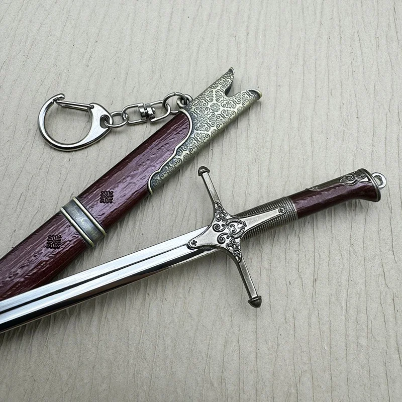 22cm Iris Steel Aerondight Silver Sword Keychain Set TW3 Game