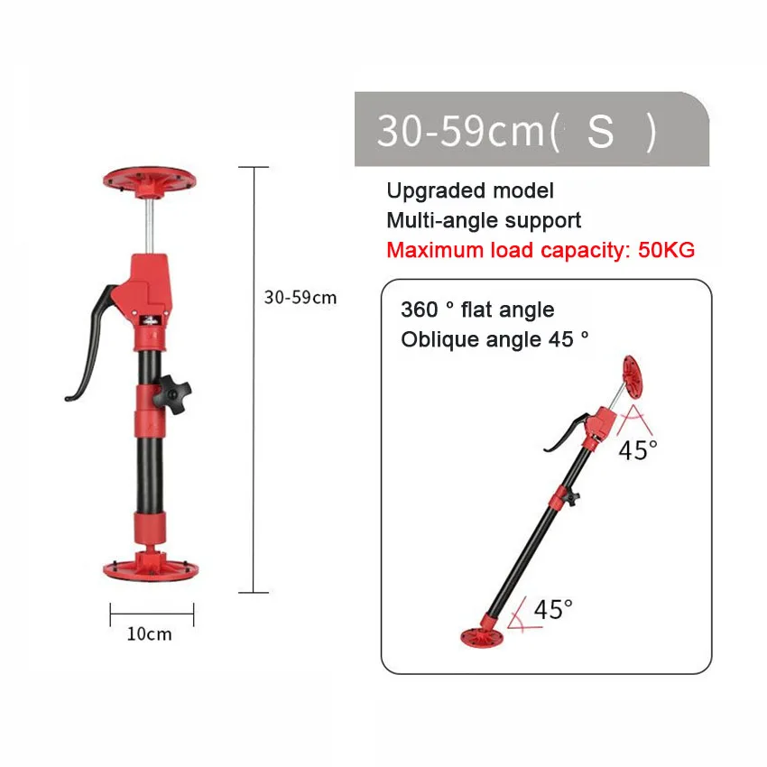 New 30-59cm  Steel Telescopic Quick Support Rod Adjustable 3rd Hand Support System For Cabinet Jack, Drywall Jack&Cargo Bars