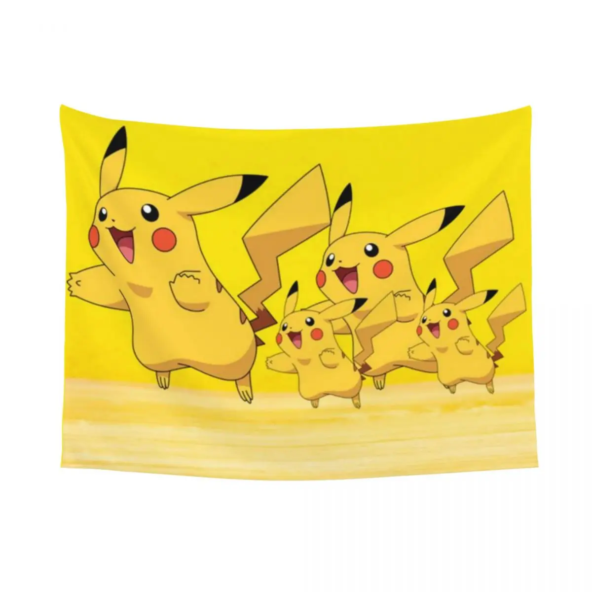 Custom P-Pikachus Cartoon Tapestry Home Decor Hippie Wall Hanging Tapestries for Living Room