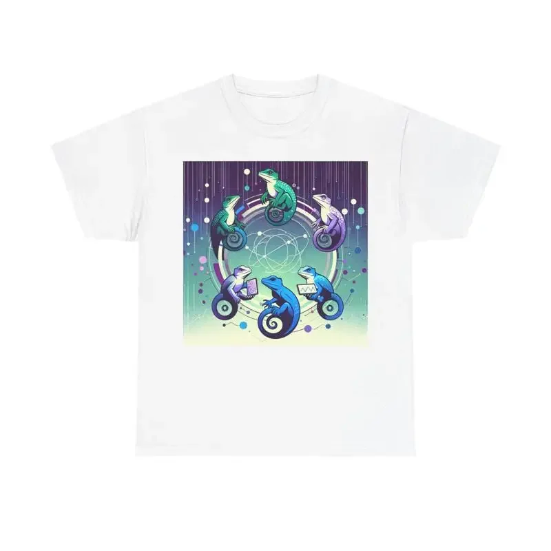 Quantum Lizard Tech T Shirt Futuristic Science Fiction Design