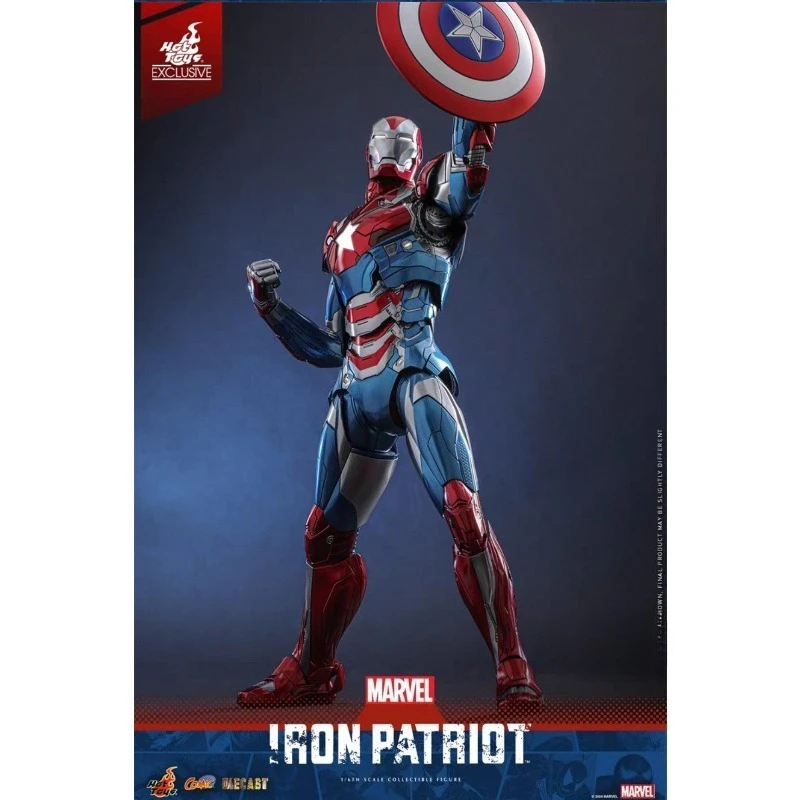 

Original HOT TOYS Marvel Legends Series IRON PATRIOT SHILED WITH MAGNETIC FUNCTION Action Figure Model Toys Gift