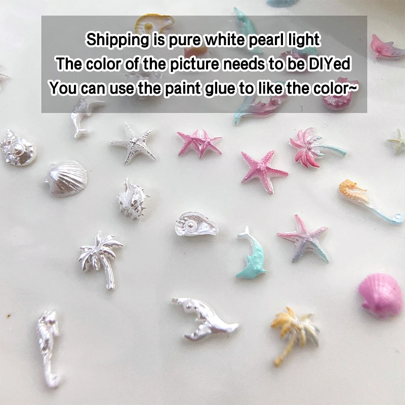 50 قطعة مسمار الفن الراين الصيف المحيط مسمار سحر قذيفة نجم البحر محارة البحر سلسلة ثلاثية الأبعاد شاطئ مسمار تصميم اكسسوارات مانيكير DIY بها بنفسك #3