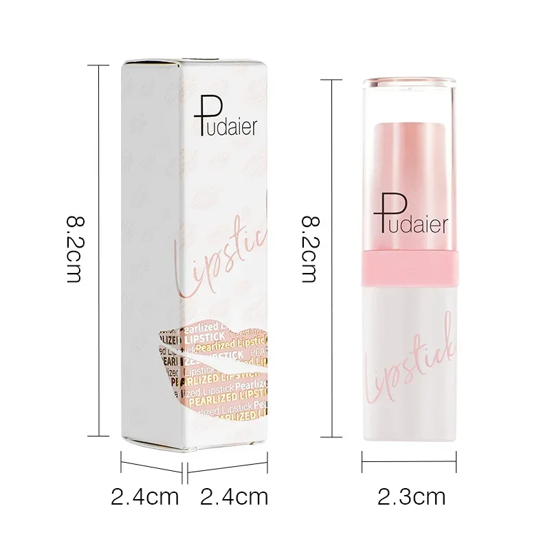 Pudaier-pintalabios metálico con perlas, brillo de labios brillante, alta pigmentación, larga duración, resistente al agua, no se decolora, lápiz labial de diamante brillante