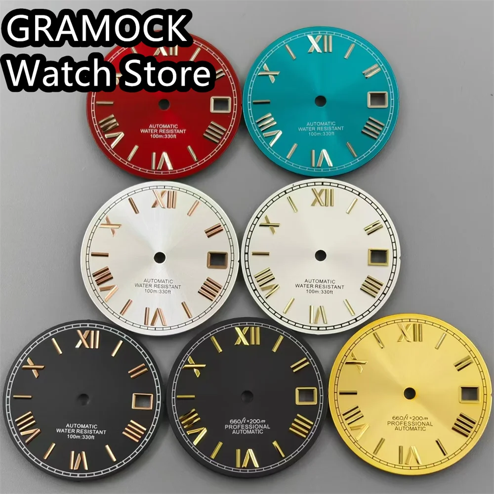 إكسسوارات ساعة جراموك للحركة ، قرص مؤشر روماني ، أدوات إصلاح ، 29 ، أسود ، أبيض ، ذهبي ، أحمر ، أزرق ، NH35 ، NH36