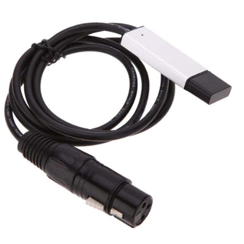 USB to DMX 512อินเตอร์เฟส LED DMX512คอมพิวเตอร์ PC ตัวควบคุมแสงเวทีหรี่ USB ไปยัง DMX สายเคเบิล
