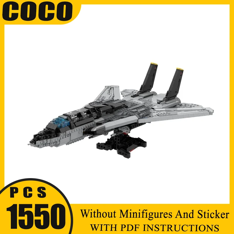 

Moc Building Blocks Military Series F-14 TOMCAT Model Technology Aircraft Bricks DIY Assembly Fighter Toy For 10300 B-MODEL