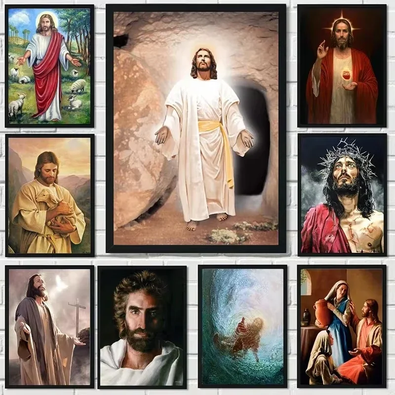 1pc Canvas painting  God Jesus Canvas Paintings Classical Wall Art Pictures Christian Jesus Hd Prints Poster for Living Room