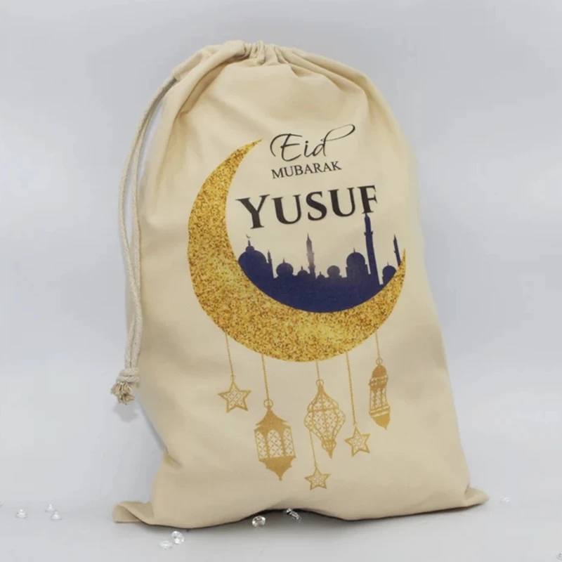 Custom Ramadan Favor Bag,Eid al AdhA, Festival Food Bag,Eid Shower Party Candy Bags, Eid al Fitr Bath Gift Bag, Name Design