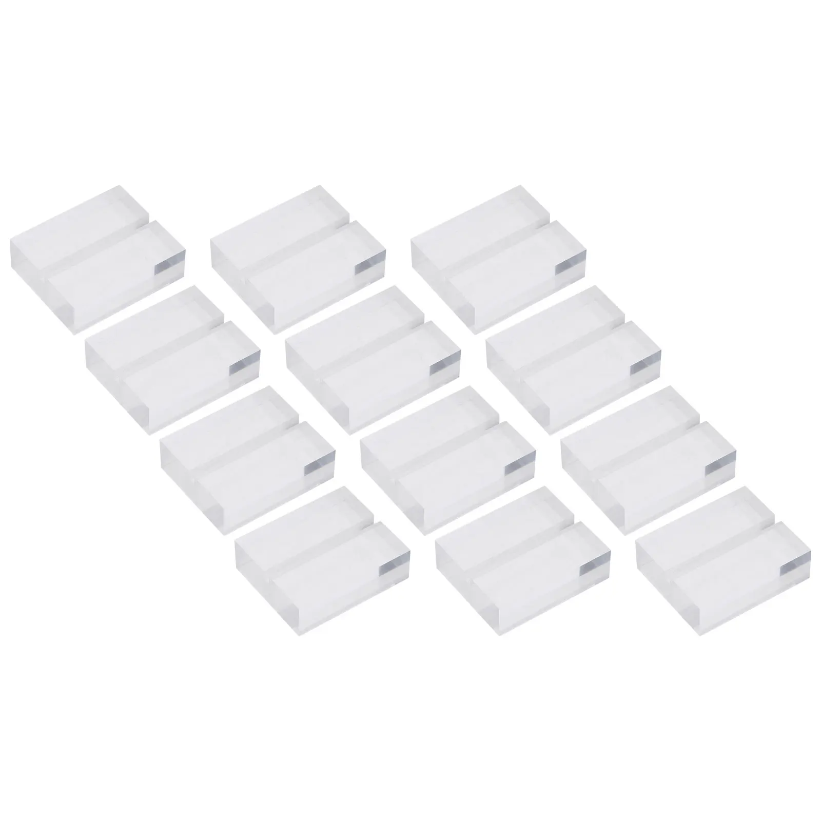 

12 Pcs Acrylic Business Card Holder Transparent Desk Table Slot Display for Cards Photos Numbers Home Office Restaurant Party