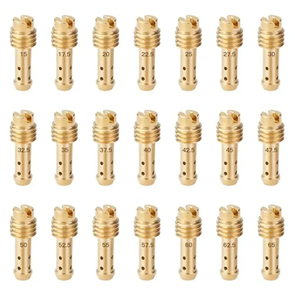 21 Uds. Rosca de chorros principales de carburador para Mikuni VM/TM/TMX VM22/210 AX100 EN GN Carb Set boquilla de inyector para motocicleta