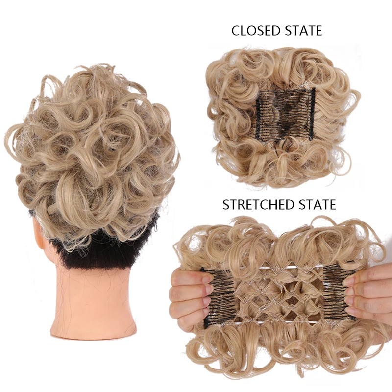 Nuovo panino di sintesi concubina accessori per capelli Chignon disordinati per donna Clip su estensioni femminili Hairpiece a coda falsa