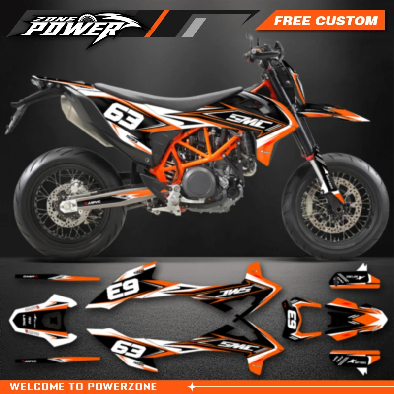 

PowerZone Custom Team Graphics Backgrounds Decals Stickers Kits For KTM 2019-2021 SMC-R 690 enduro Motorcycle Custom