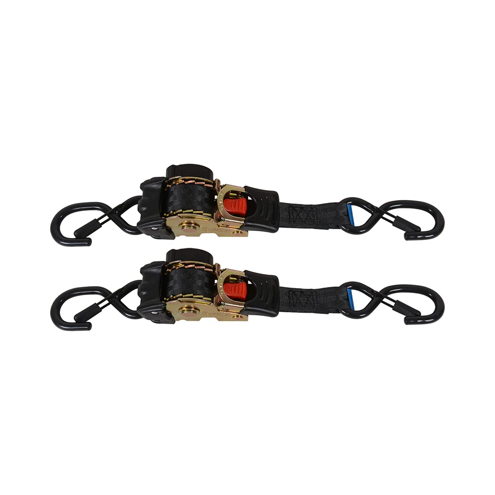 Auto Retract Ratchet Tie Down Strap Hook 25mmx1.8M for Cargo Transom Securing of Loads onto Flatbeds or trailers