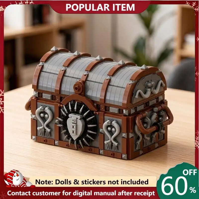 1888PCS Exquisite Pirate Treasure Chest Building Blocks Set Creative Adventure Model Intricate DIY Project Display Collectible