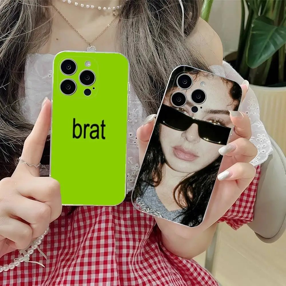 

C-Charli Singer xcx Phone Case For iPhone 16,15,14,13,12,11 Plus,Pro,Max,XR,XS,Plus,E,SE4,Mini Transparent Soft Cover
