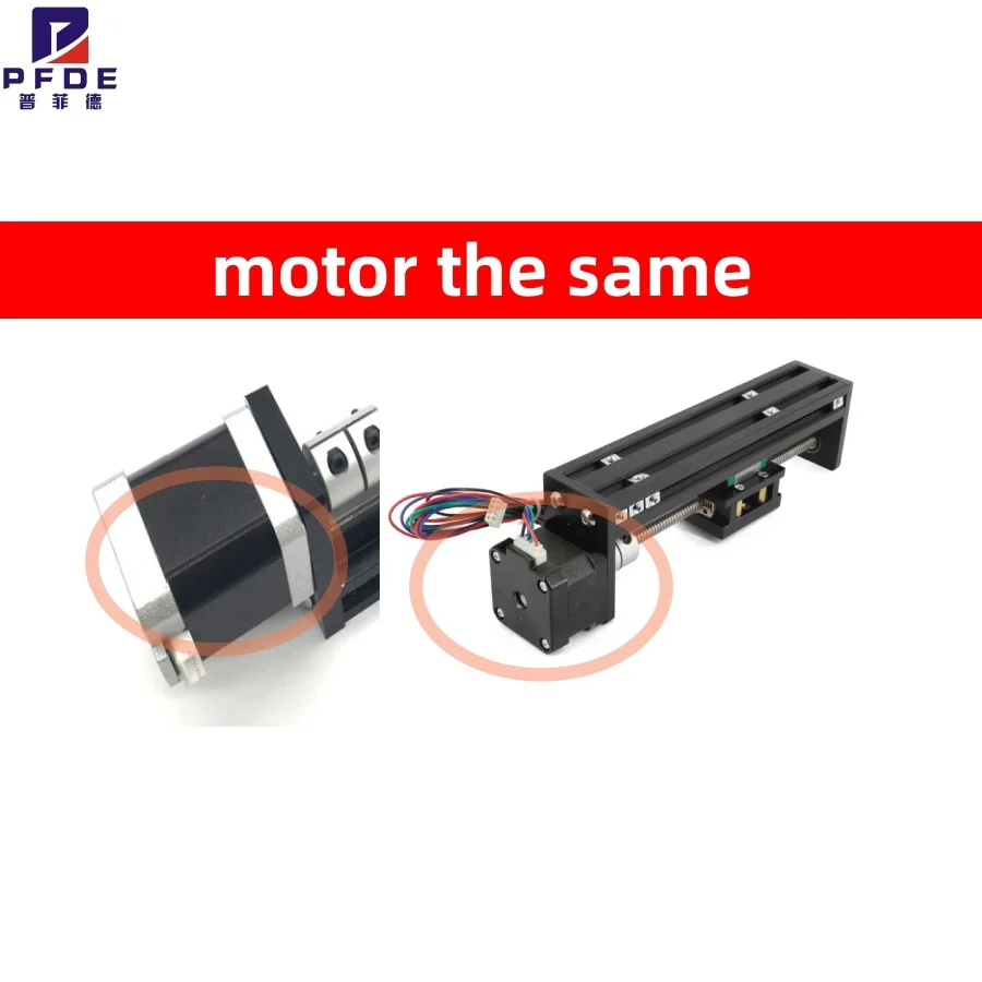 DXG T-type Sliding Table Rail Linear Stage Transport Guide Platform 50~300mm +NEMA17 Stepper Dustproof motor+ TB6600 Driver Kits