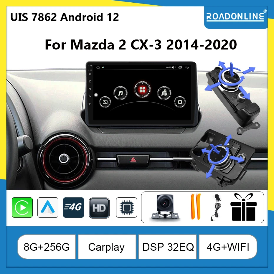 

For Mazda 2 CX-3 2014-2020 Resolution UIS7862 Octa-core 8+256gb Car Navigation CarPlay Car Radio Multimedia Video Player GPS