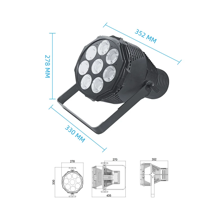 Professional Outdoor IP20 Waterproof Four-Eye COB Stage Light DMX RGBW LED Stage Blinder Spotlight Party DJ Light