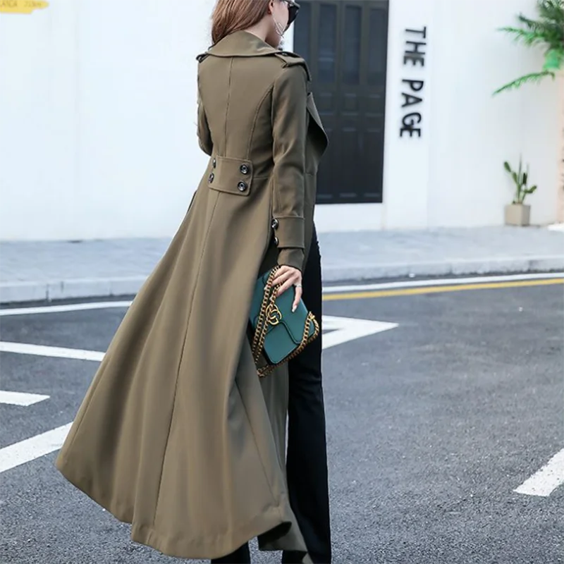 Formal Casual Windbreakers Coat Women's Overcoat 2026 Spring Autumn New Fashion Slim Long High-End Trench Coat Outwear Casaco