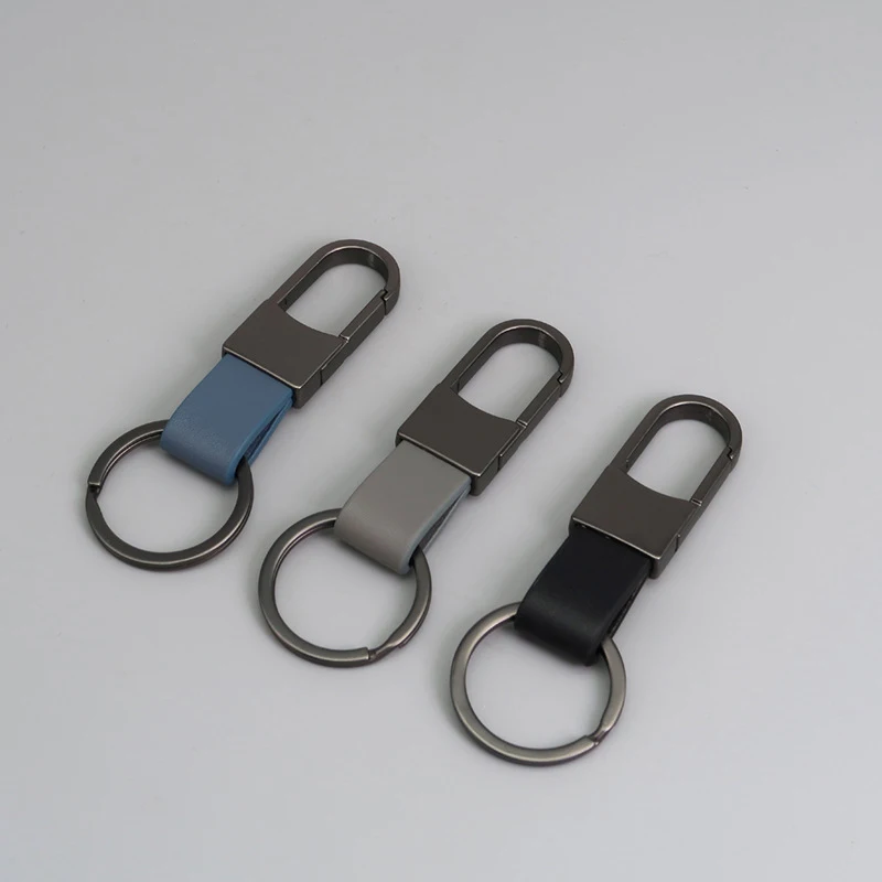 Leather Keychain Metal Waist Hanging Key Holder Car Keychains Mobile Phone Bag Accessories Keyring Cool Gadgets Gifts for Men
