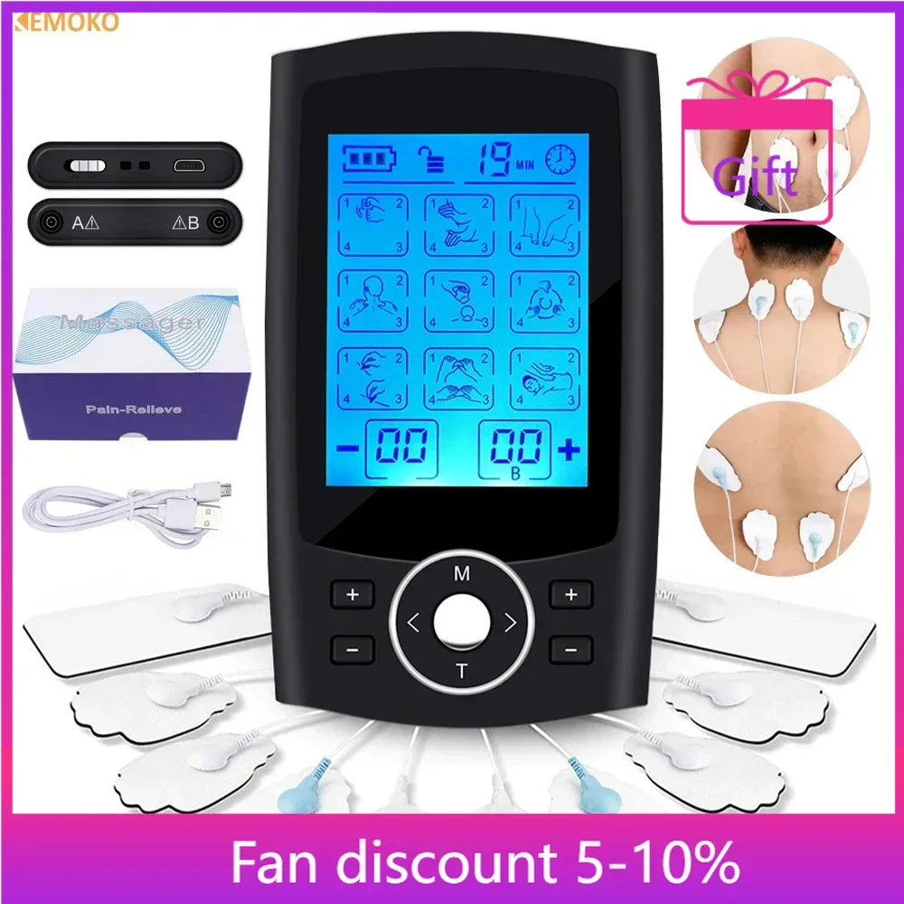 Tens Muscle Unit Stimulator 36-Modes Electric EMS Acupuncture Full Body Massage Muscle Pain Relief Relaxation Electro Stimulator