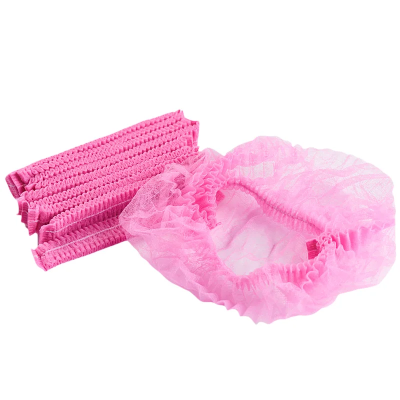 100pcs Disposable Pleated Elastic Mesh Shape Non-woven Bath Hat For Eyelash Extension Clear Waterproof Hair Hat Shower Cap