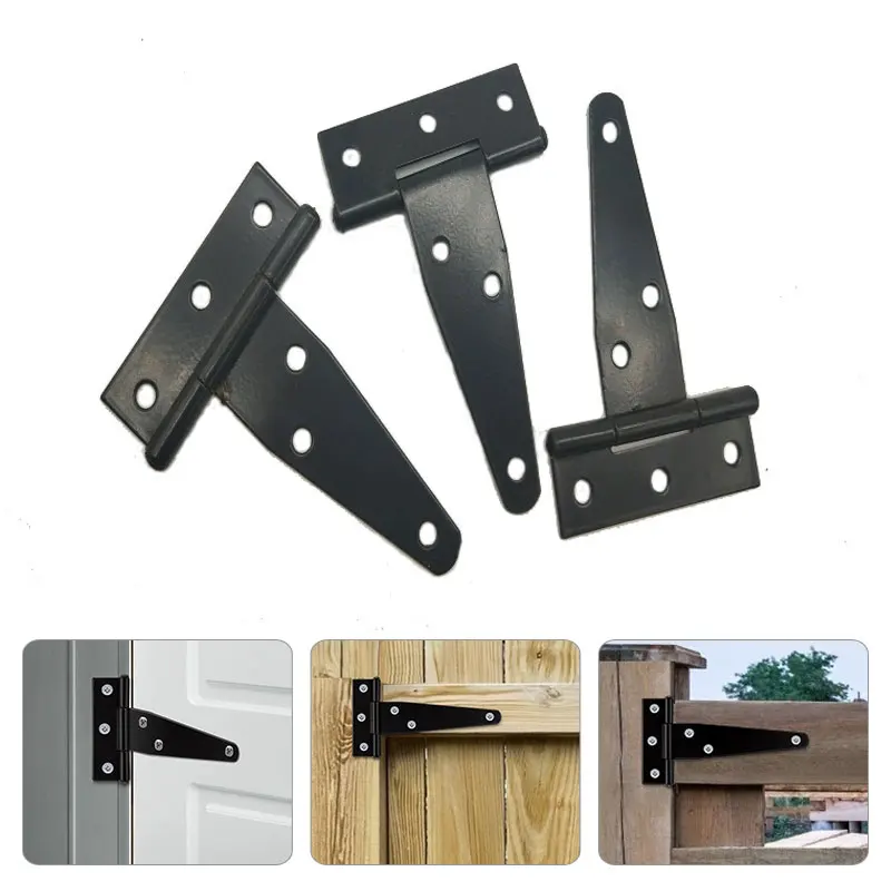 1 Pc Black T Shape Triangle Hinge For Cabinet Shed Wooden Door Gate Hinges Hardware