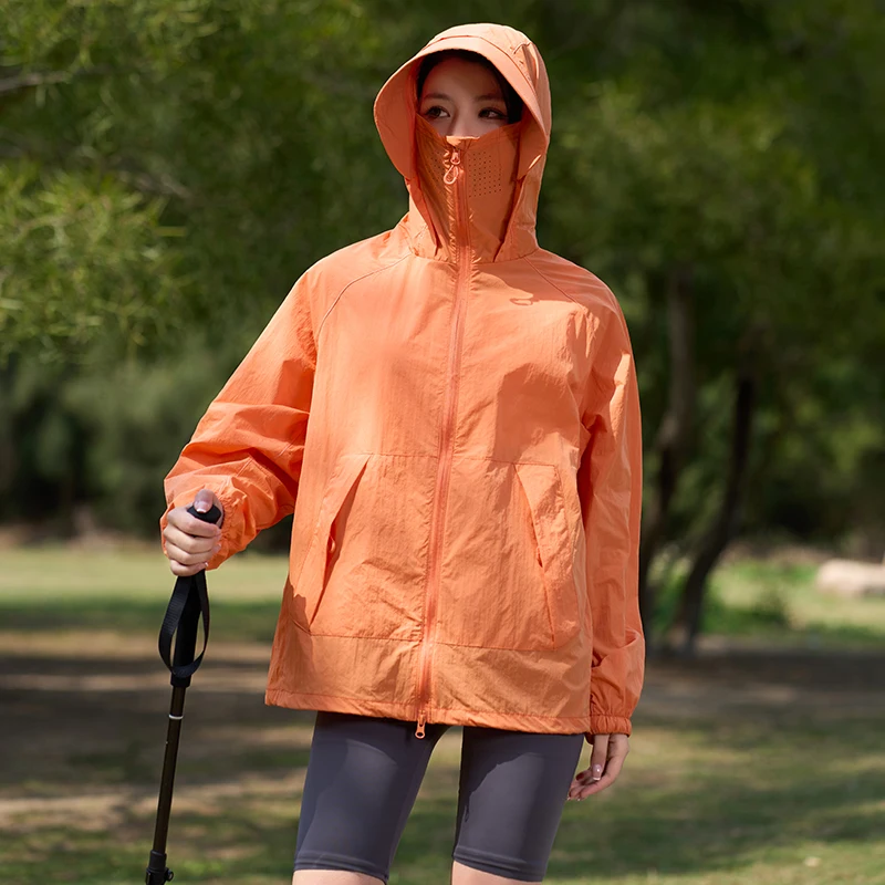 

UPF50+ Lightweight Hiking Sunscreen Jacket for Women Quick Dry Skin Coat Camping Windbreaker Outdoor Sports Thin Anti-UV Clothes