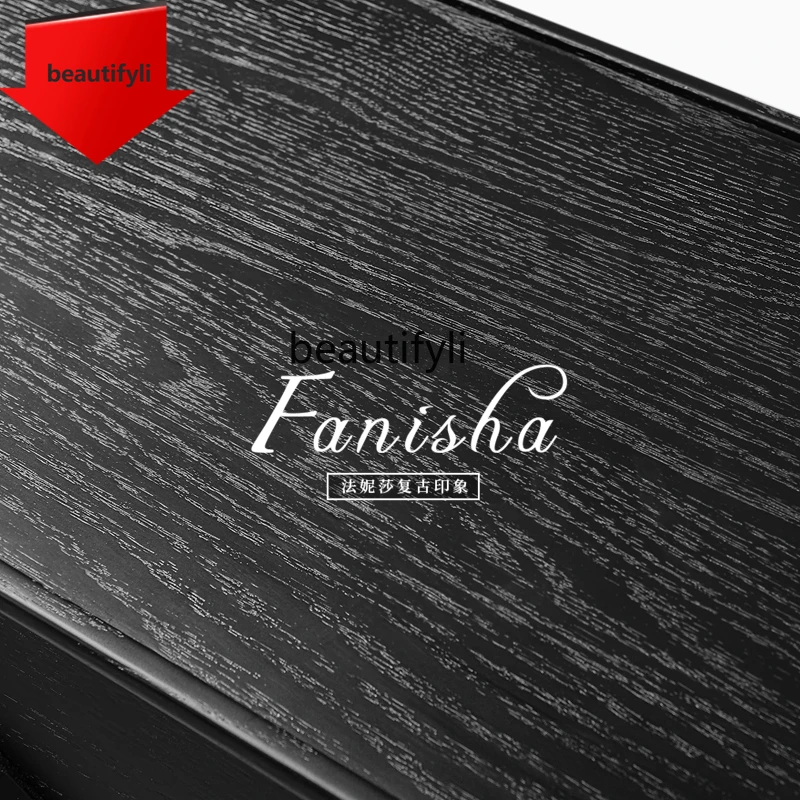 

07 Легкий роскошный стол для прихожей из цельного дерева во французском стиле, стол для прихожей, настенный арочный узкий стол для гостиной