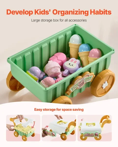 Carrello dei gelati per bambini Fai finta di giocare al negozio di gelati per bambini dai 3 anni in su