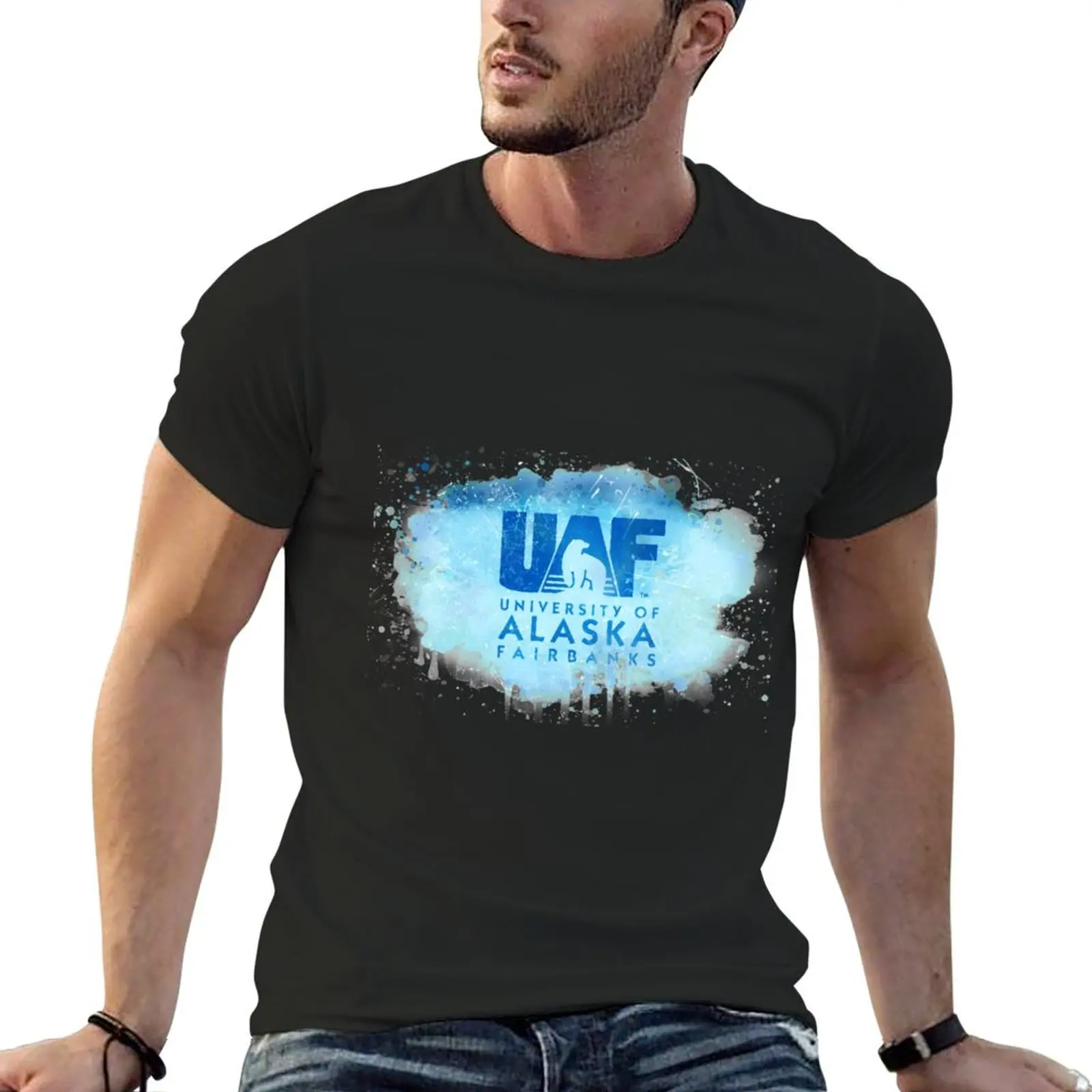 University of Alaska Fairbanks Rustic Watercolor Logo T-Shirt Aesthetic clothing graphic shirts shirts for men graphic tees