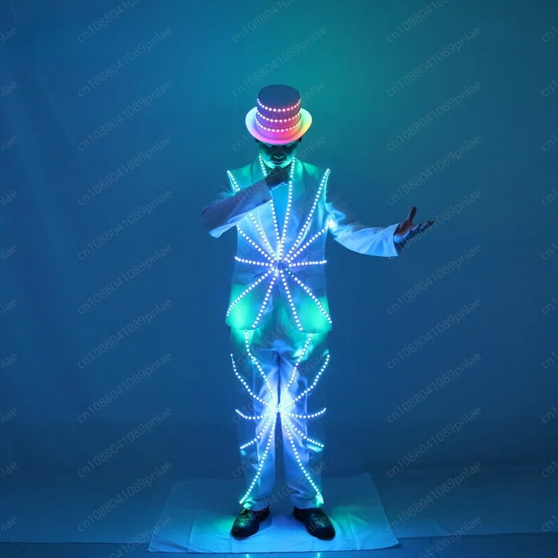 

Concert LED Luminous Suit, Stage Fluorescent Clothing, Night Party DJ Hat