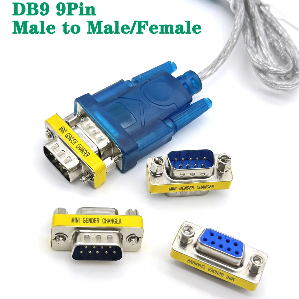 

1PCS 9Pin DB9 Male to Female/Male to Male/Female to Female/ Mini Gender Changer Adapter RS232 Serial plug Com Connector DB9 ﻿