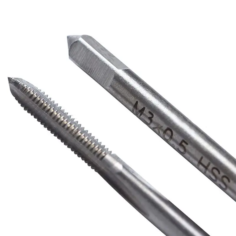 FTGT-10Pcs Micro-Taps Bit Small Hand Screw Thread Taps M1-M3.5 HSS Mini Metric Plug Tap Screw Tap Drill Tapping Tool