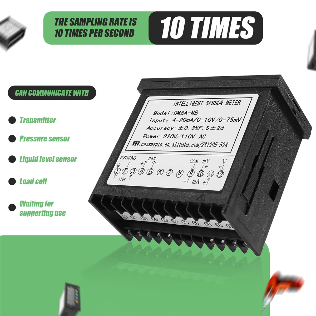 L60A mypin Digital Sensor Meter Multi-Functional Intelligent Led Display 0-75Mv/4-20Ma/0-10V Input