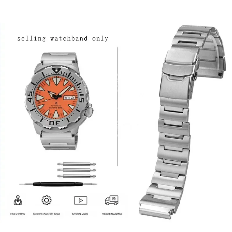 

Stainless steel bracelet for SEIKO No. 5 precision steel watchband Red Toothed Water Ghost Monster SRPH75K1 SKX781 watch strap