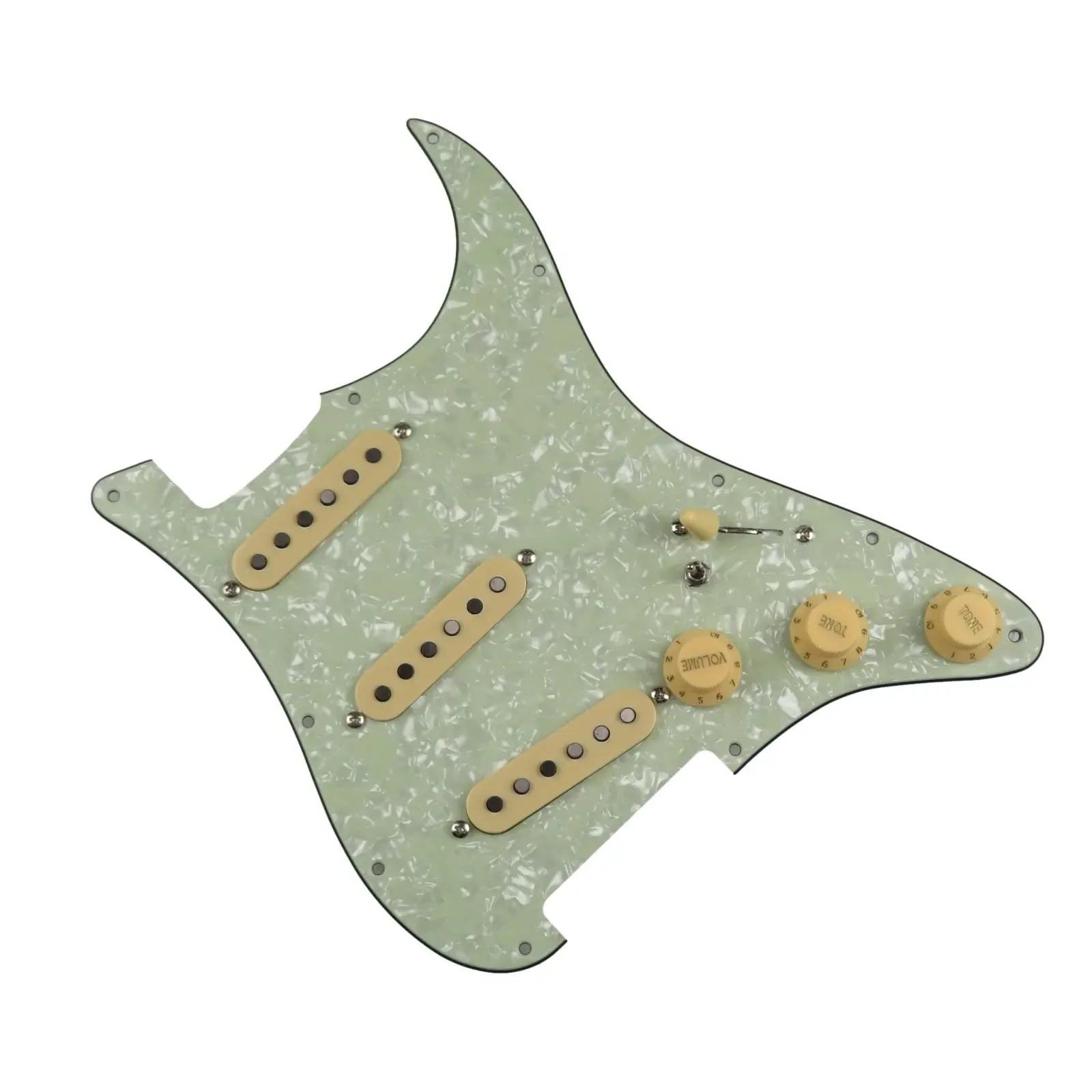 Loaded Pickguard Pickups Guitar Alnico 5 Pickups SSS Single Coils Pickups /Yellow Pickup Covers Set