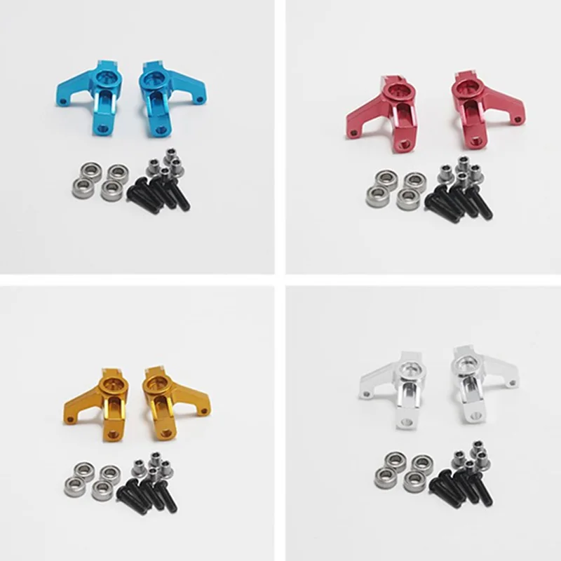 AS96-2Pcs Metal Steering Cup Front Wheel Seat With Bearing Upgrade Parts For Wltoys 144001 1/14 RC Car